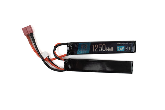 BATTERIA LIPO CONNETTORE DEANS 7.4v X 1250mah 20c CQB BLUEMAX-POWER (bmp-7.4x1250-ds-cqb)