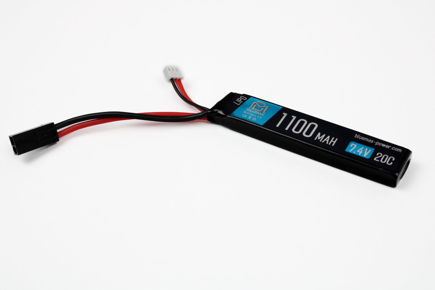 BATTERIA LIPO CONNETTORE MINI TAMIYA 7.4v X 1100MAH 20c STICK BLUEMAX-POWER (BMP-7.4x1100-STICK)