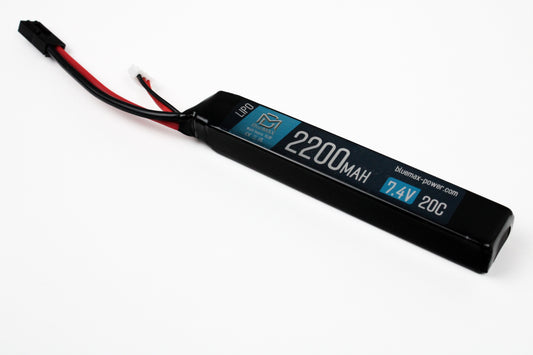 BATTERIA LIPO CONNETTORE MINI TAMIYA 7.4v X 2200mah 20c STICK BLUEMAX-POWER (BMP-7.4x2200-STICK)